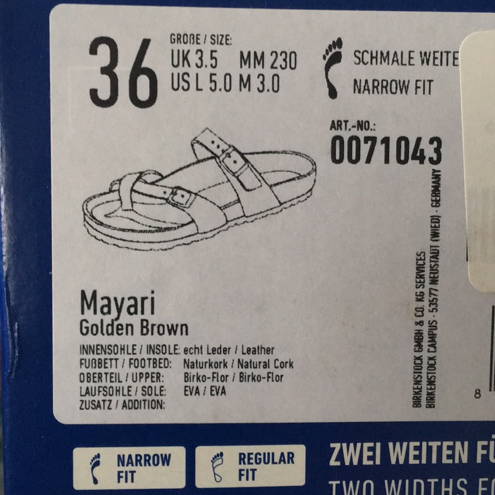NWOB Birkenstock Mayari in Golden Brown -36 Narrow - Picture 5 of 5